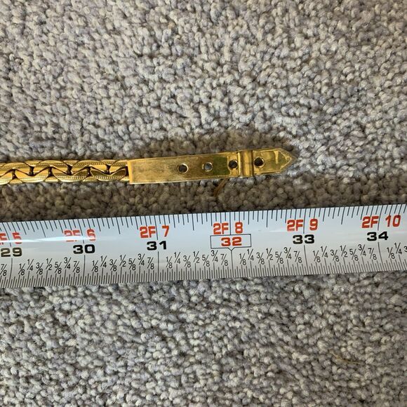 VTG 80s Accessocraft Gold Tone Metal Braided Leaf Belt 33\